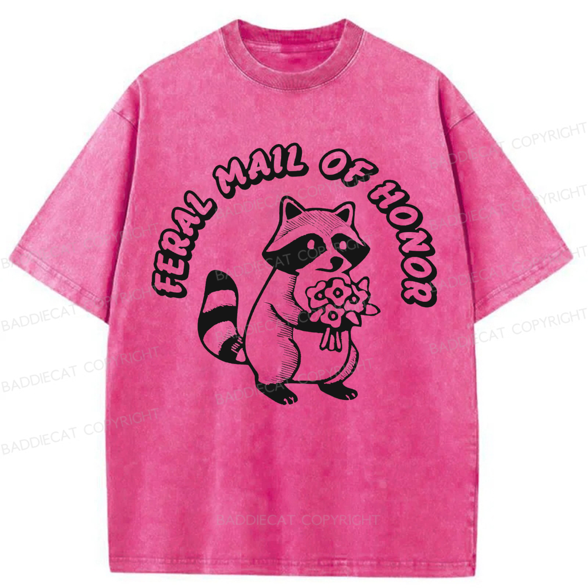 Baddiecat Feral Maid Of Honor Opossum Washed T-shirt