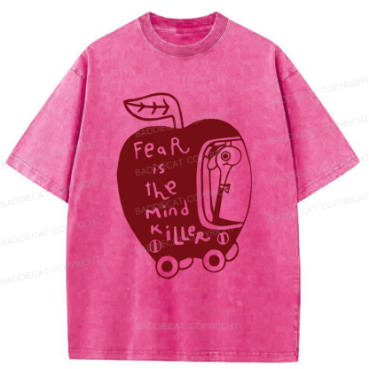 Baddiecat Fear Is The Mind Killer Funny Worm Washed T-shirt