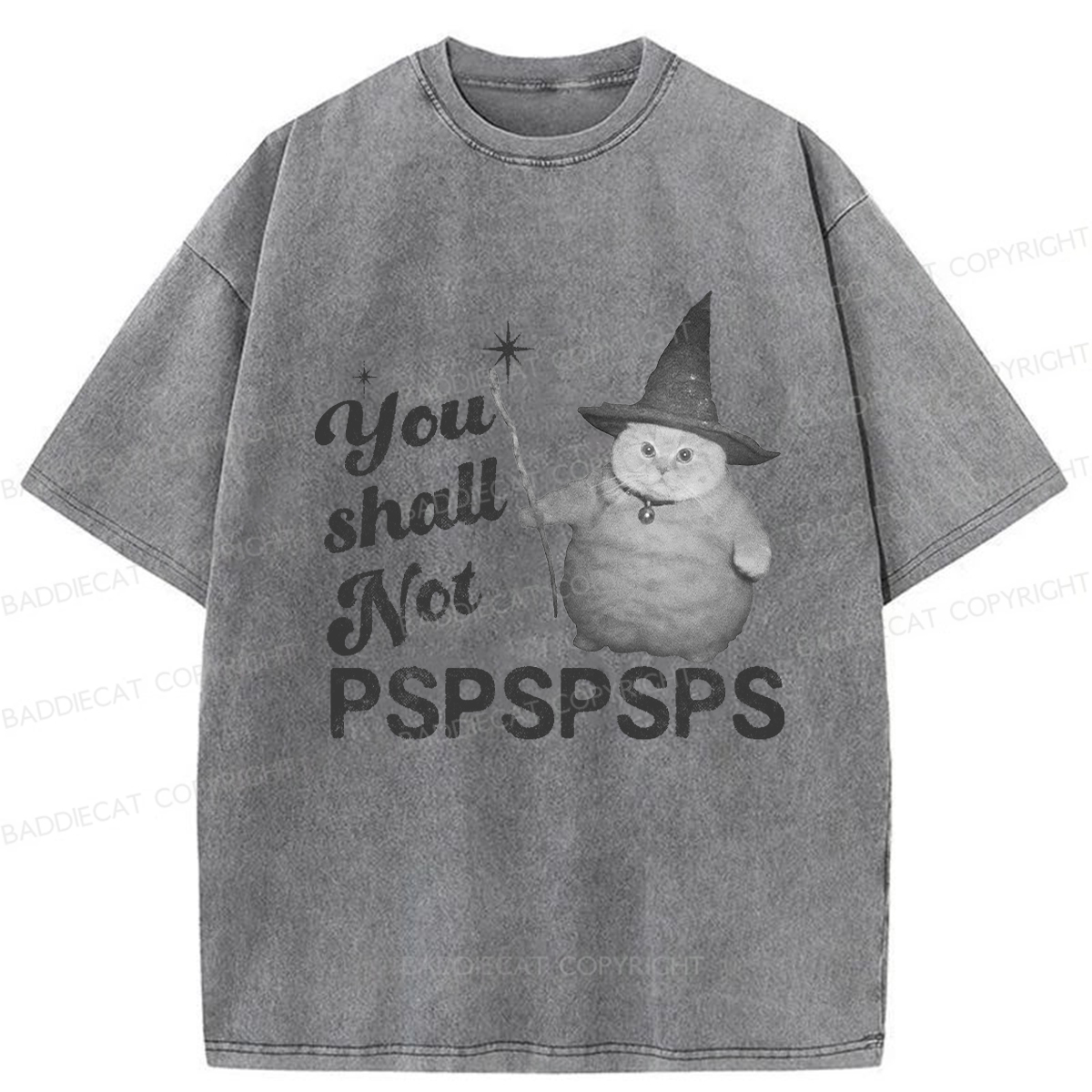 Baddiecat Magical Cat Washed T-shirt