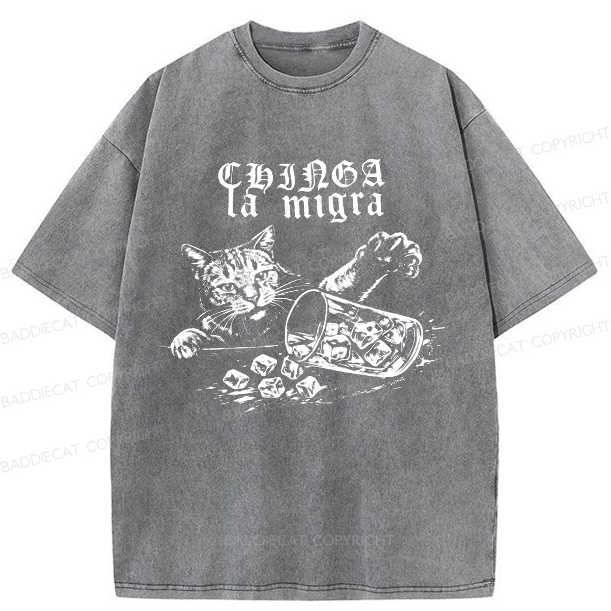 Baddiecat No Ice Cubes Washed T-shirt