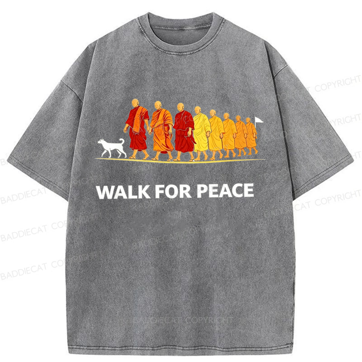 Baddiecat Walk For Peace Washed T-shirt