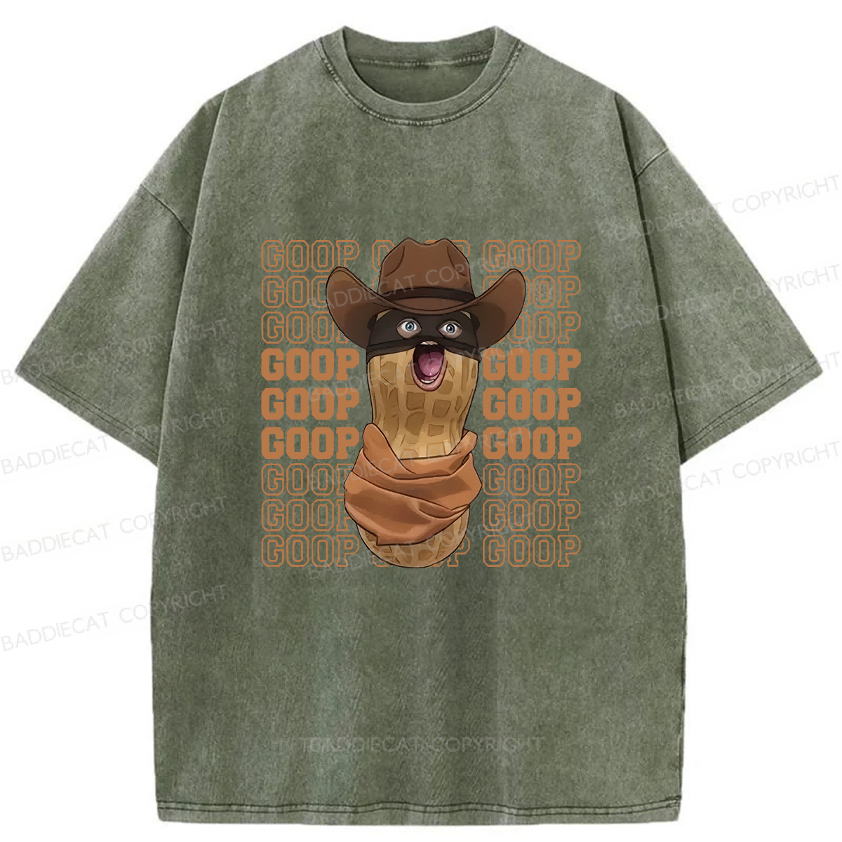 Baddiecat The Burnt Peanut GOOP Meme Washed T-shirt