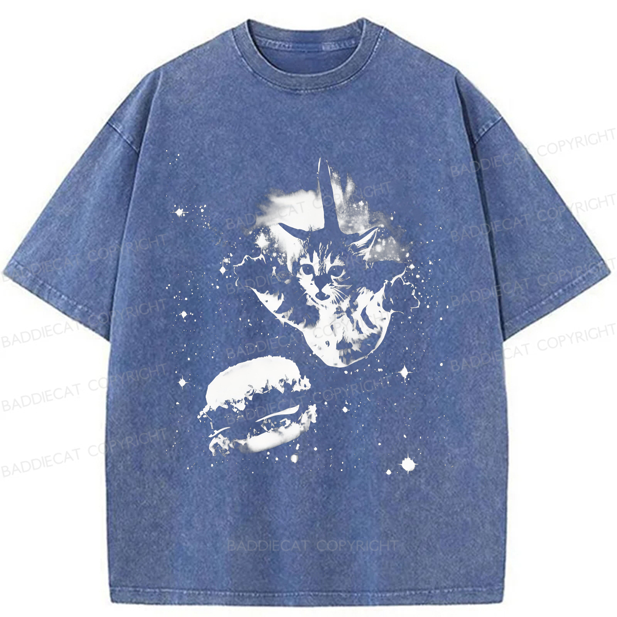 Baddiecat Cat Burger Washed T-shirt