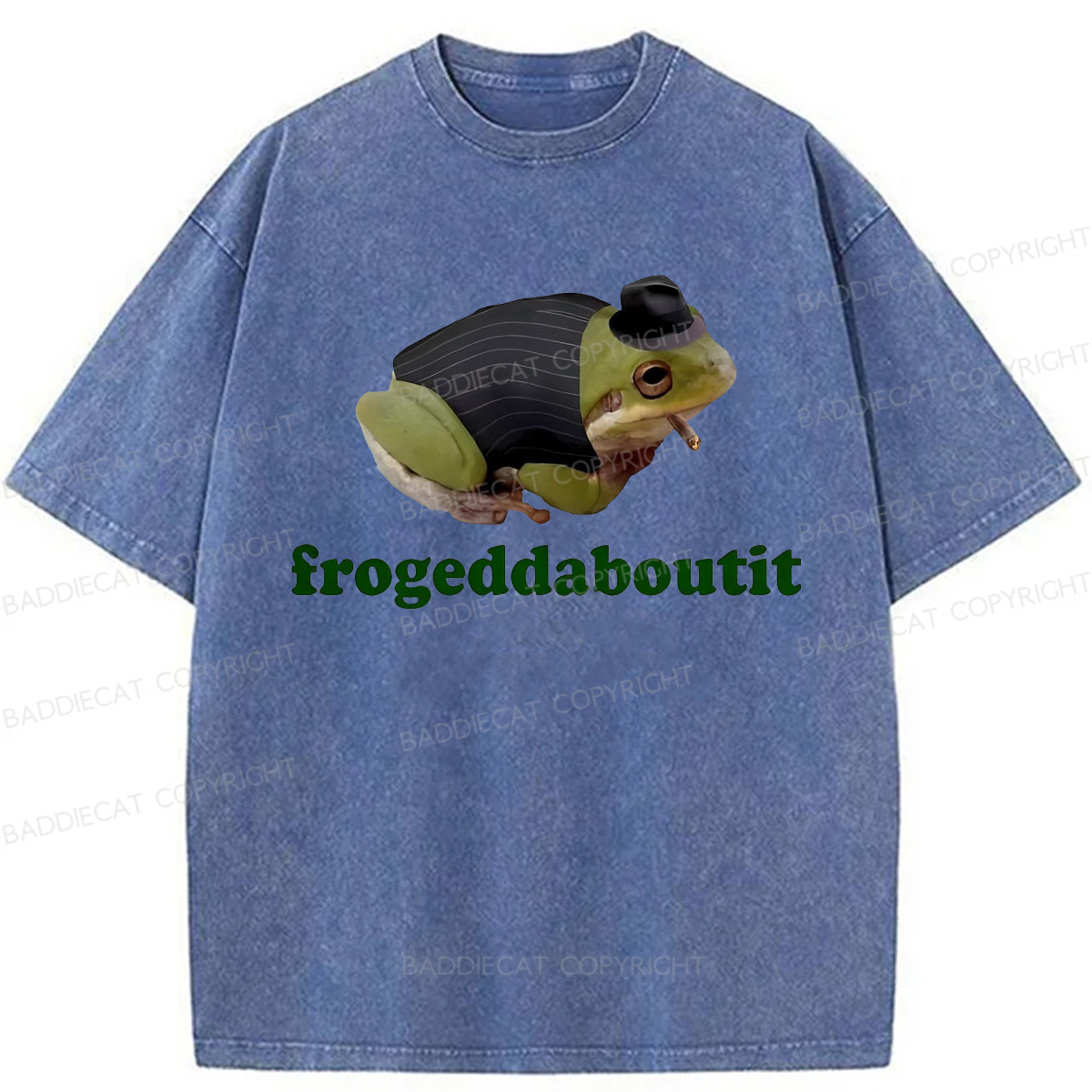 Baddiecat Frogeddaboutit Frog Washed T-shirt