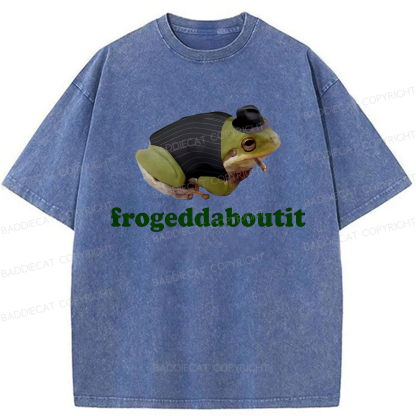Baddiecat Frogeddaboutit Frog Washed T-shirt
