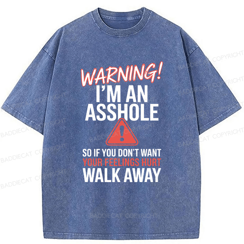 Baddiecat Anti Social Warning I'm An Asshole Washed T-shirt