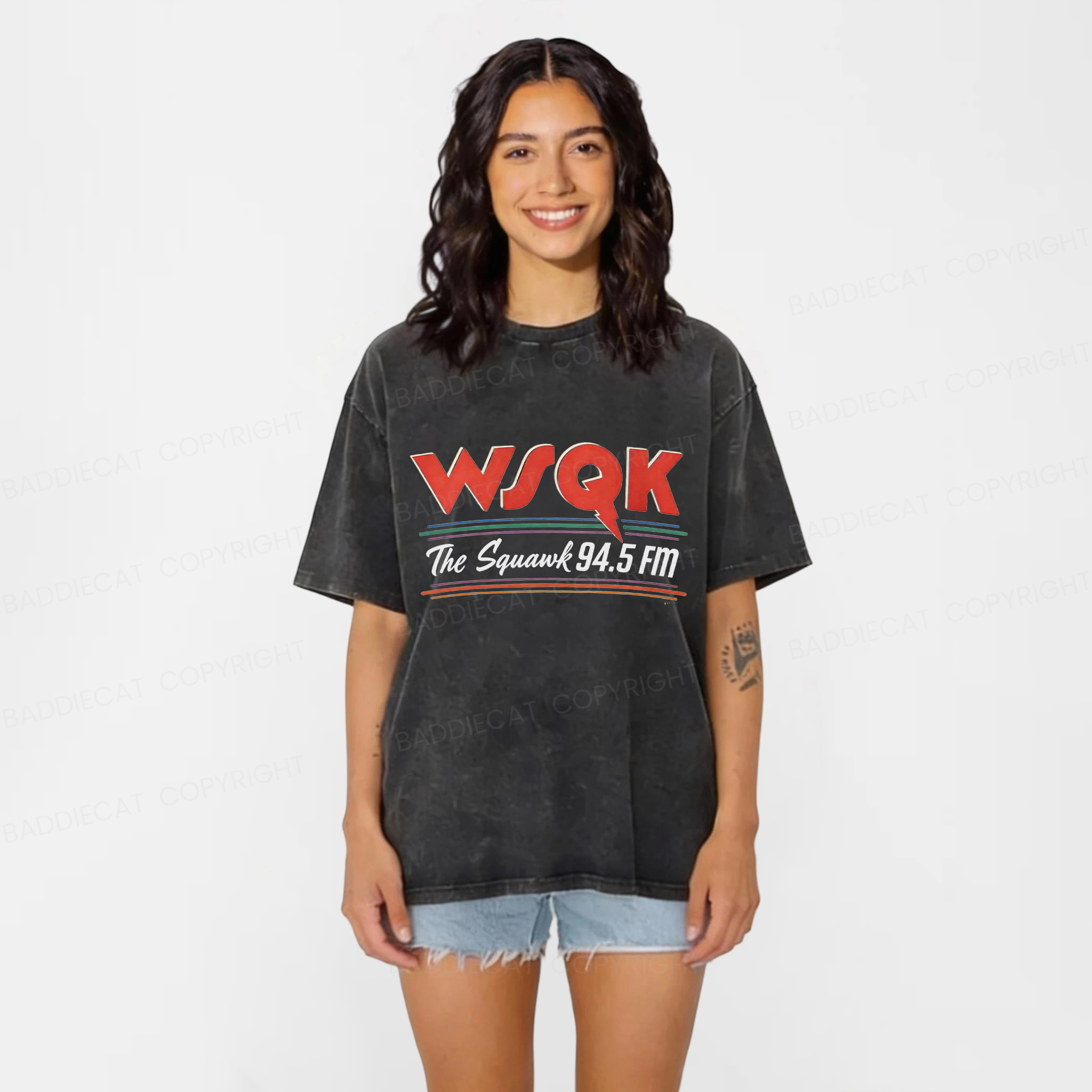 Baddiecat WSQK Washed T-Shirt