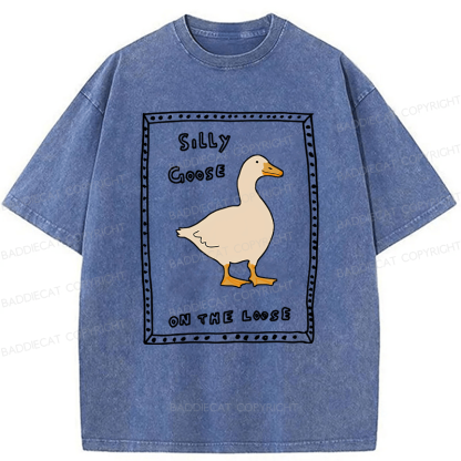 Baddiecat Silly Goose On The Loose Washed T-shirt