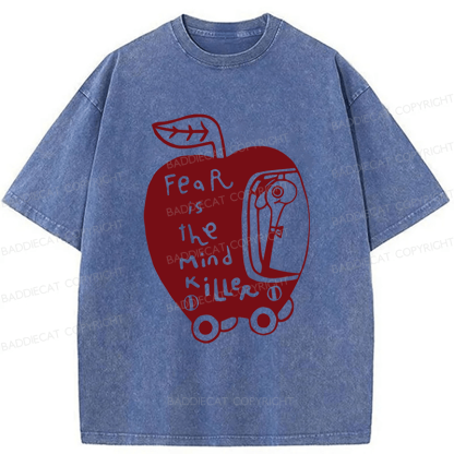 Baddiecat Fear Is The Mind Killer Funny Worm Washed T-shirt
