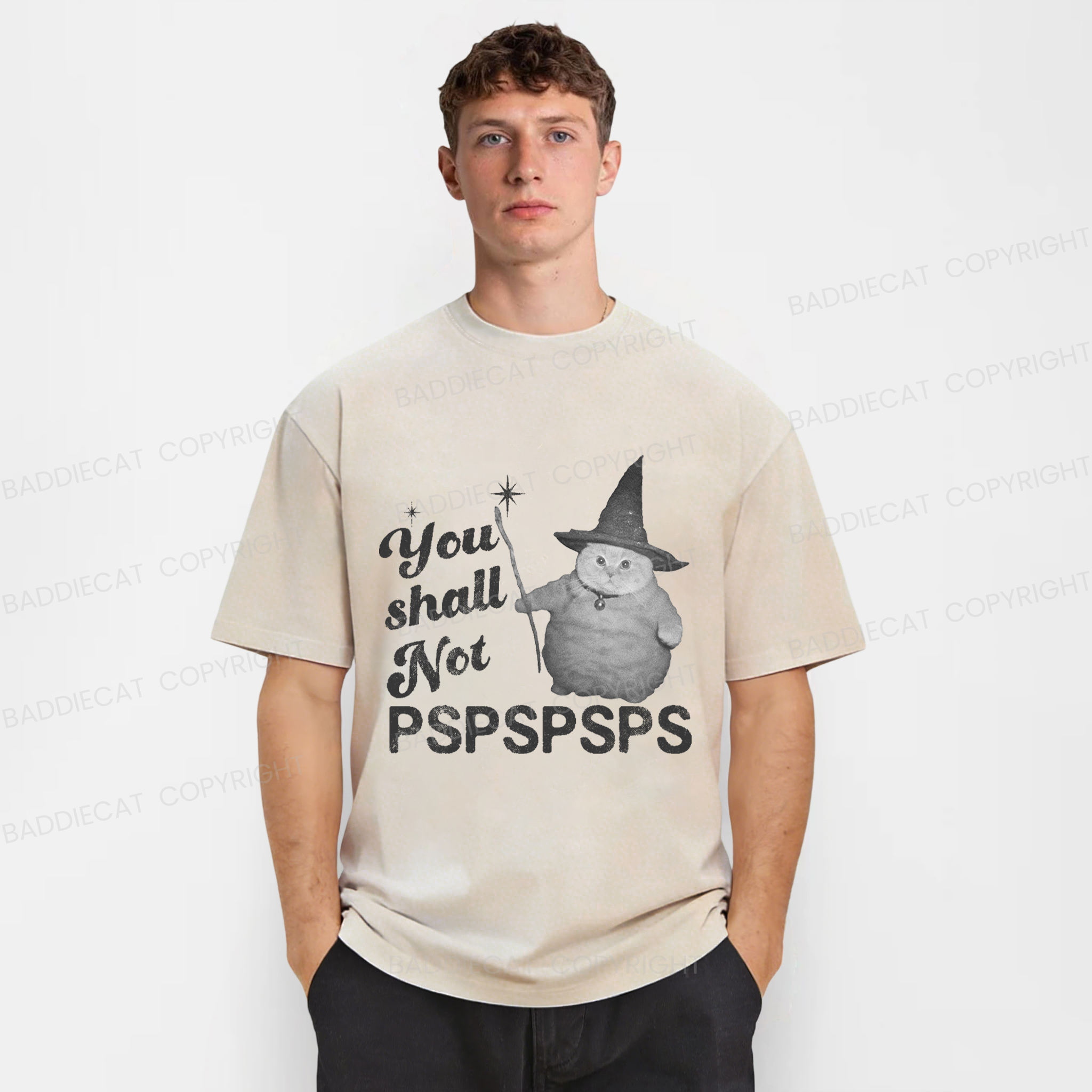 Baddiecat Magical Cat Washed T-shirt