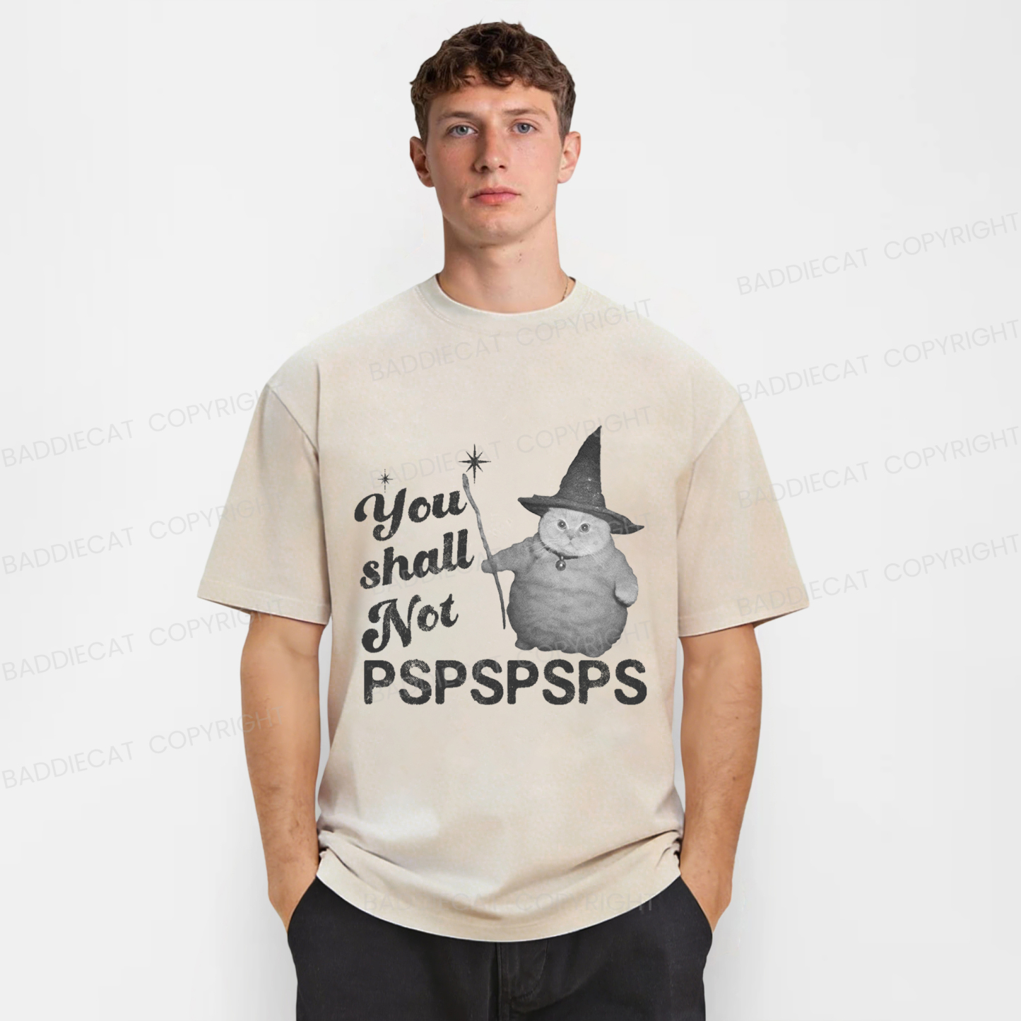 Baddiecat Magical Cat Washed T-shirt