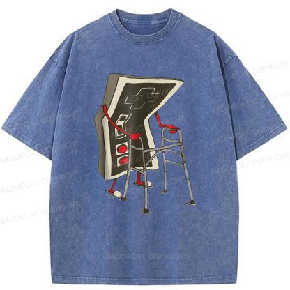 Baddiecat Old Gamer Washed T-shirt