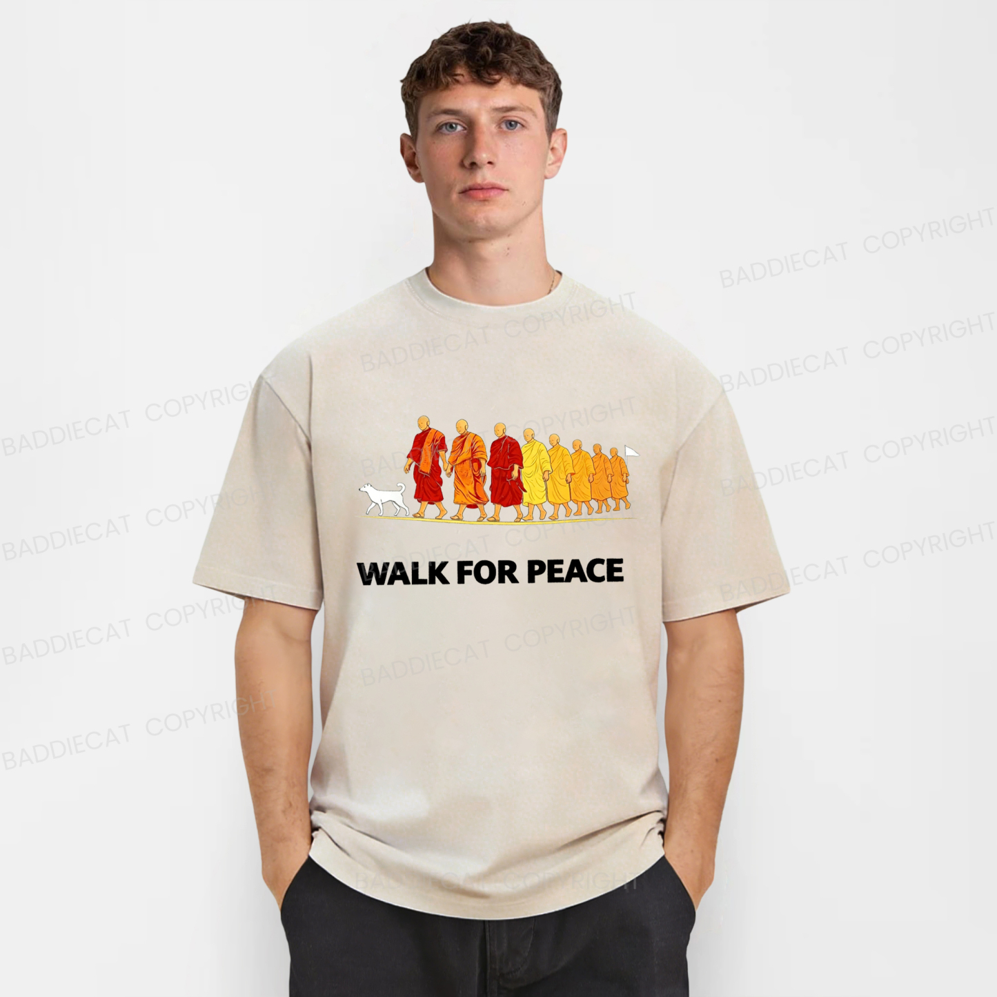 Baddiecat Walk For Peace Washed T-shirt