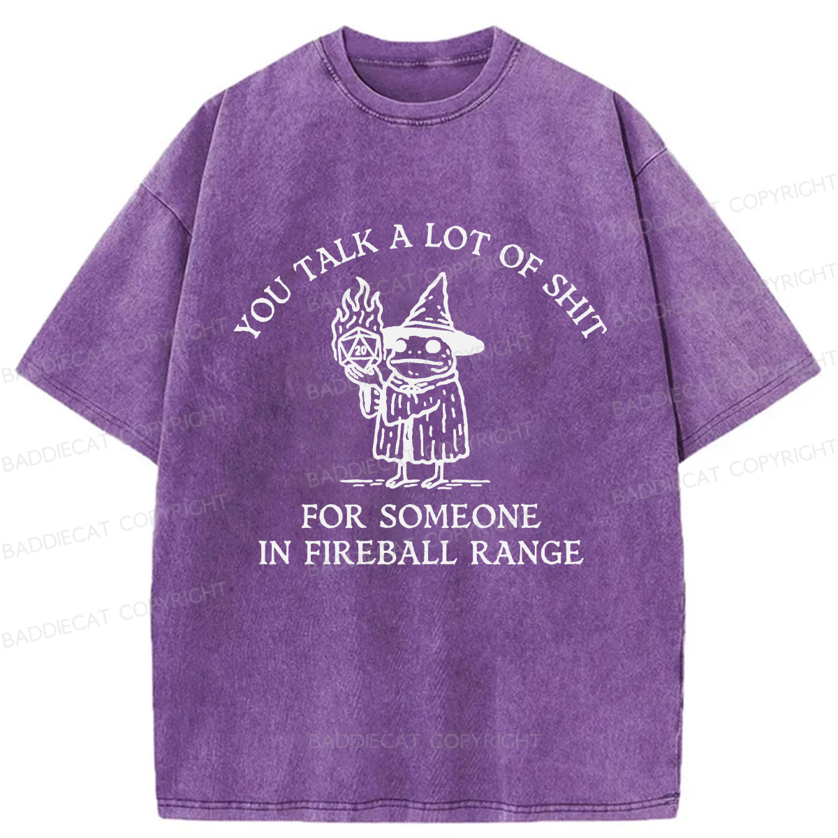 Baddiecat You Talk A Lot Of Shit For Someone In Fireball Range Washed T-shirt