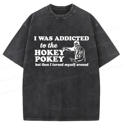 Baddiecat Hokey Pokey Funny Pun Dance Washed T-shirt