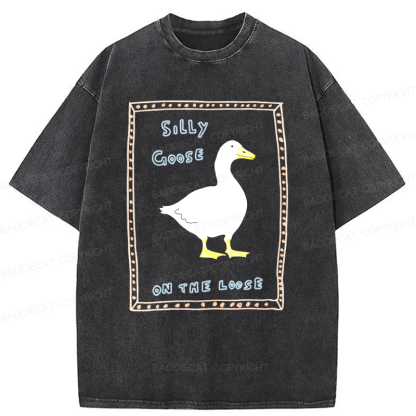 Baddiecat Silly Goose On The Loose Washed T-shirt