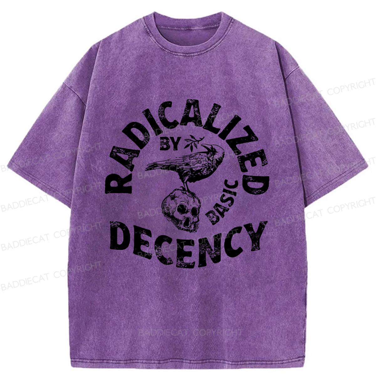 Baddiecat Olive Branch Raven Washed T-shirt