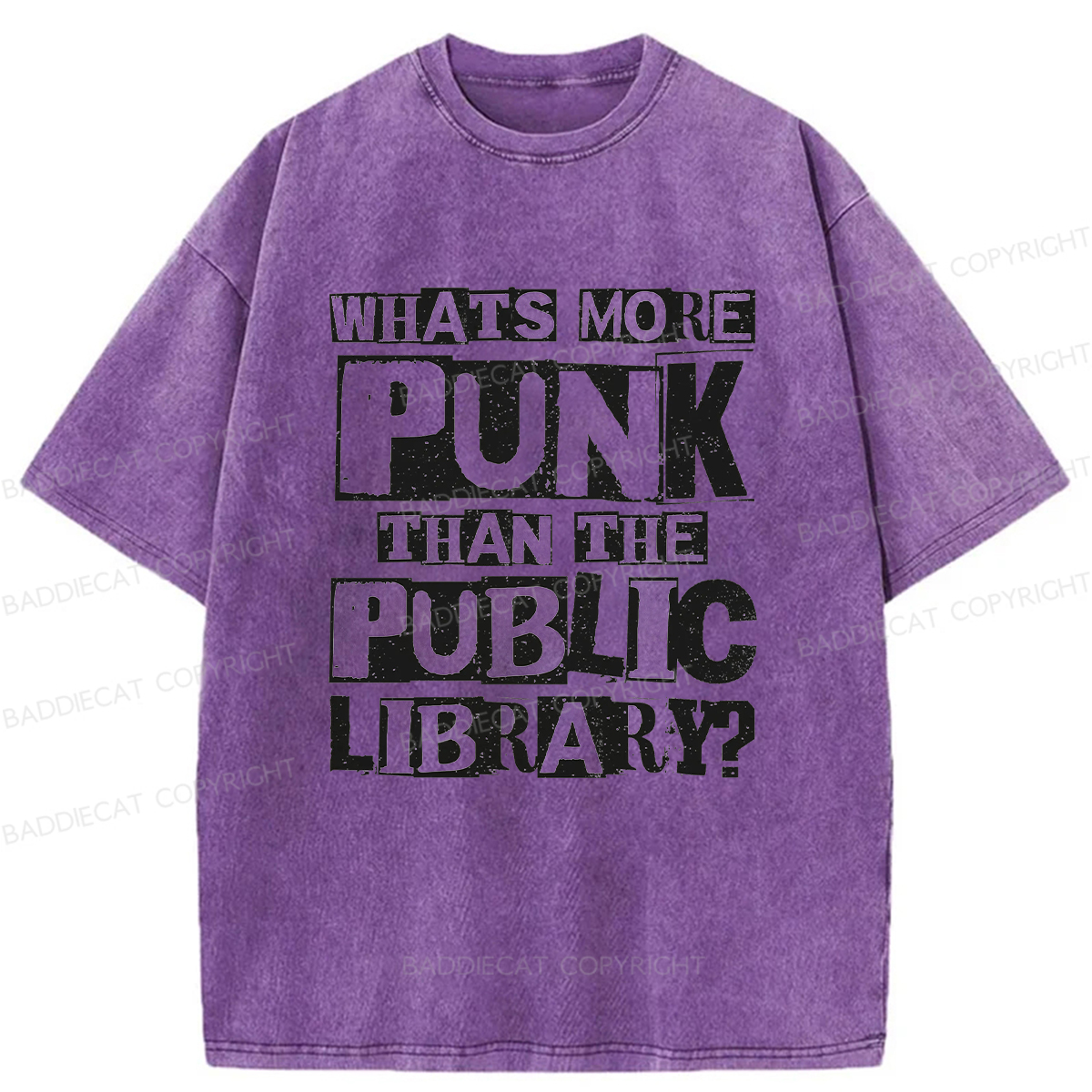Baddiecat What's More Punk Than The Public Library Washed T-shirt