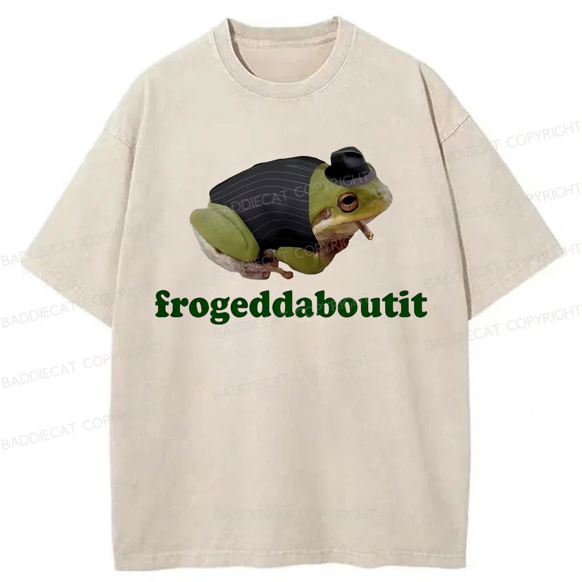 Baddiecat Frogeddaboutit Frog Washed T-shirt