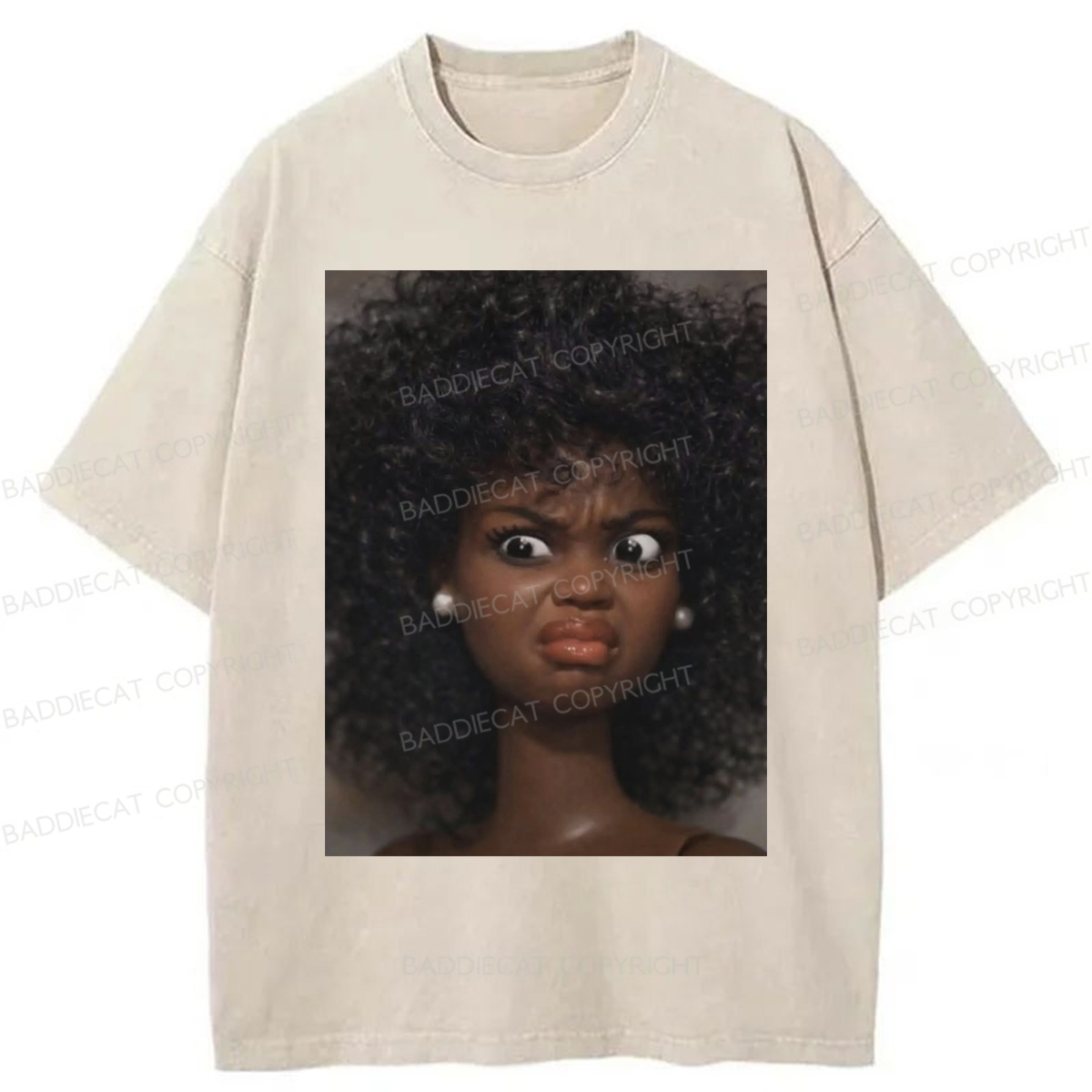 Baddiecat Disdainful Doll Washed T-shirt