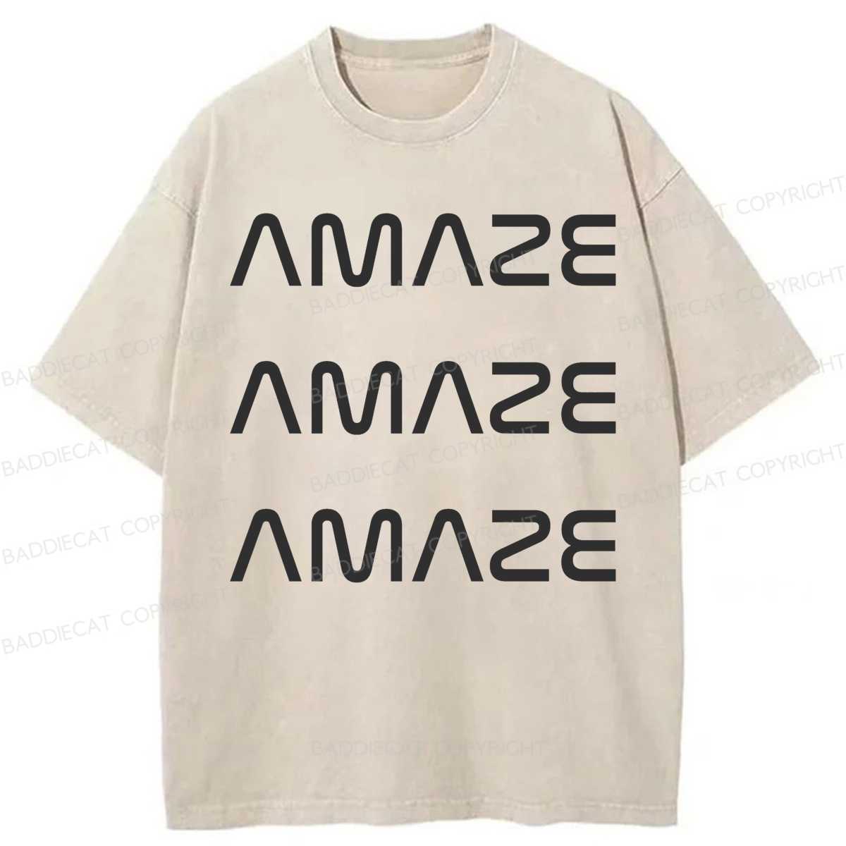 Baddiecat Amaze Amaze Amaze Washed T-shirt