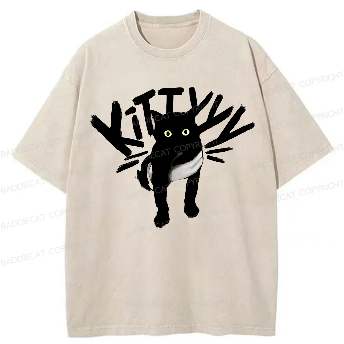 Baddiecat Kitty Washed T-shirt