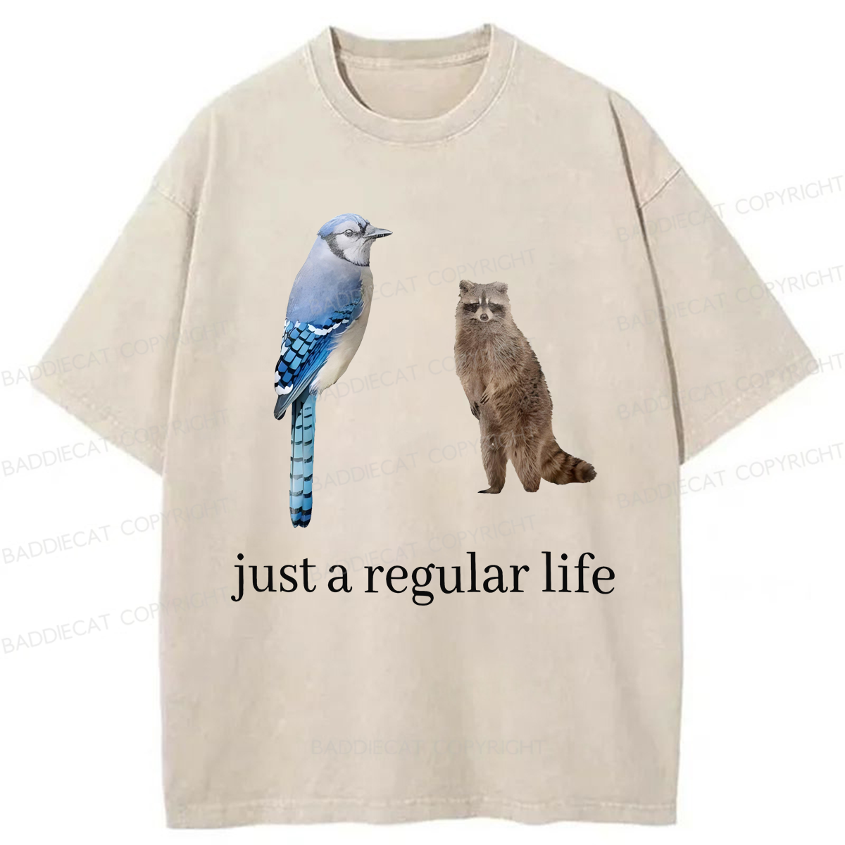 Baddiecat Just A Regular Life Washed T-shirt