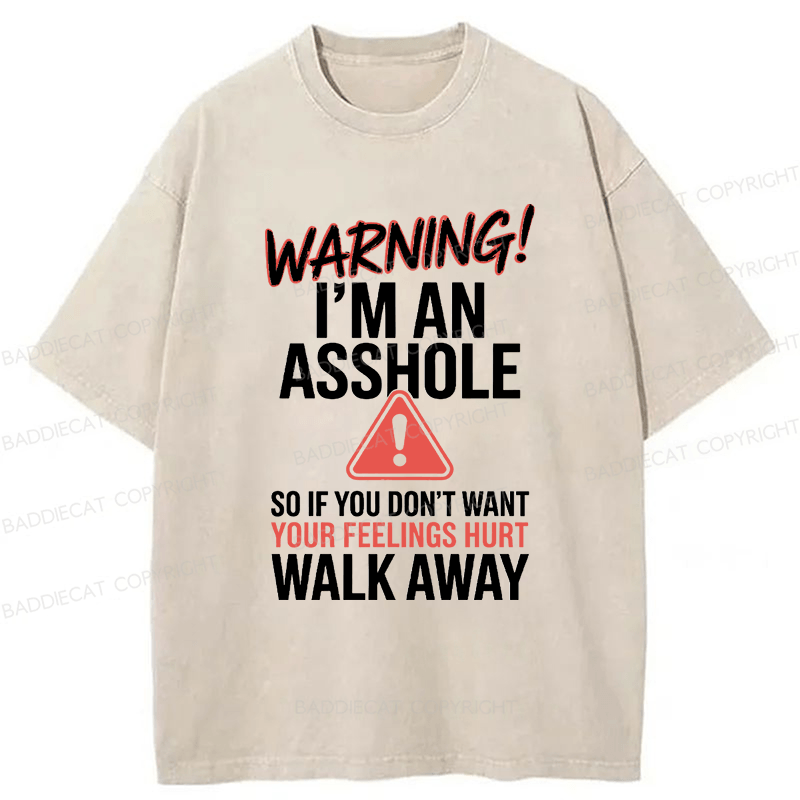 Baddiecat Anti Social Warning I'm An Asshole Washed T-shirt