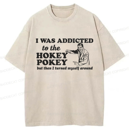 Baddiecat Hokey Pokey Funny Pun Dance Washed T-shirt