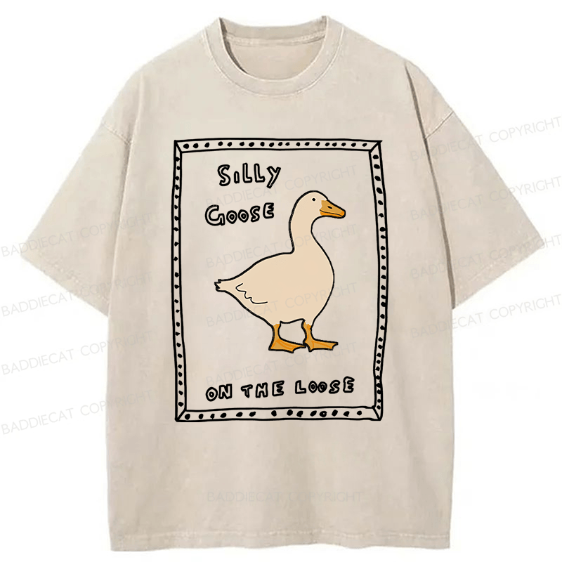 Baddiecat Silly Goose On The Loose Washed T-shirt