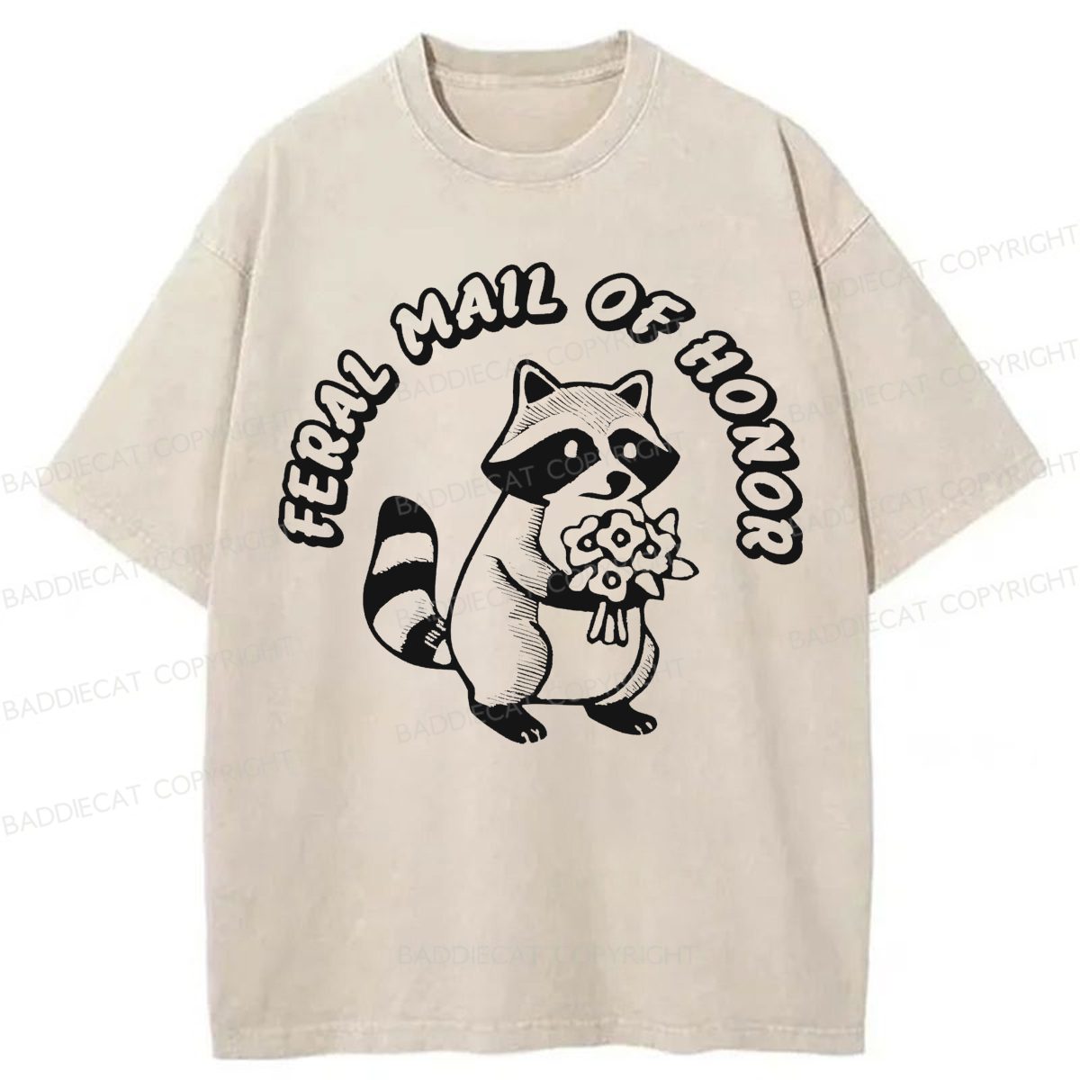 Baddiecat Feral Maid Of Honor Opossum Washed T-shirt