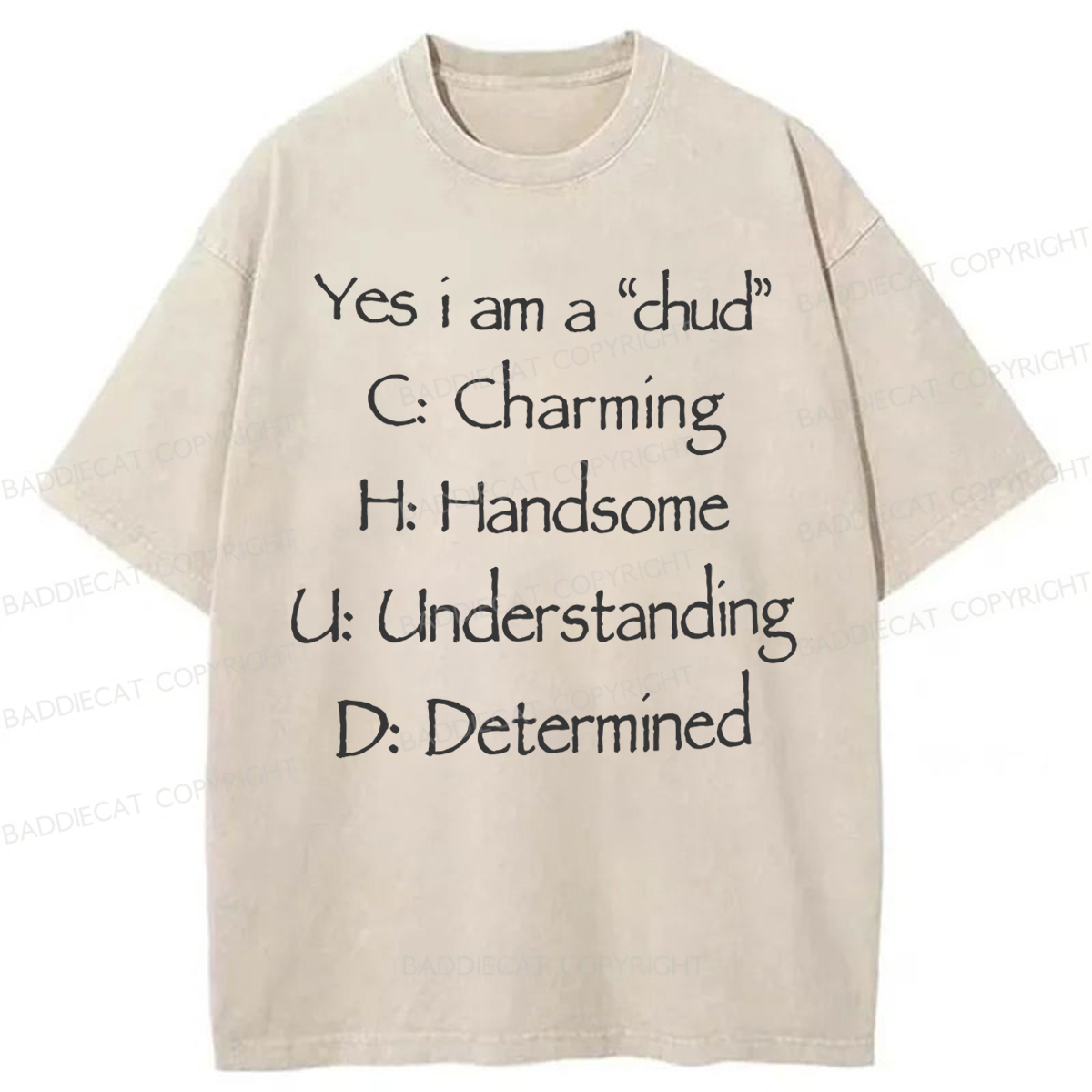 Baddiecat Proud Chud Washed T-shirt