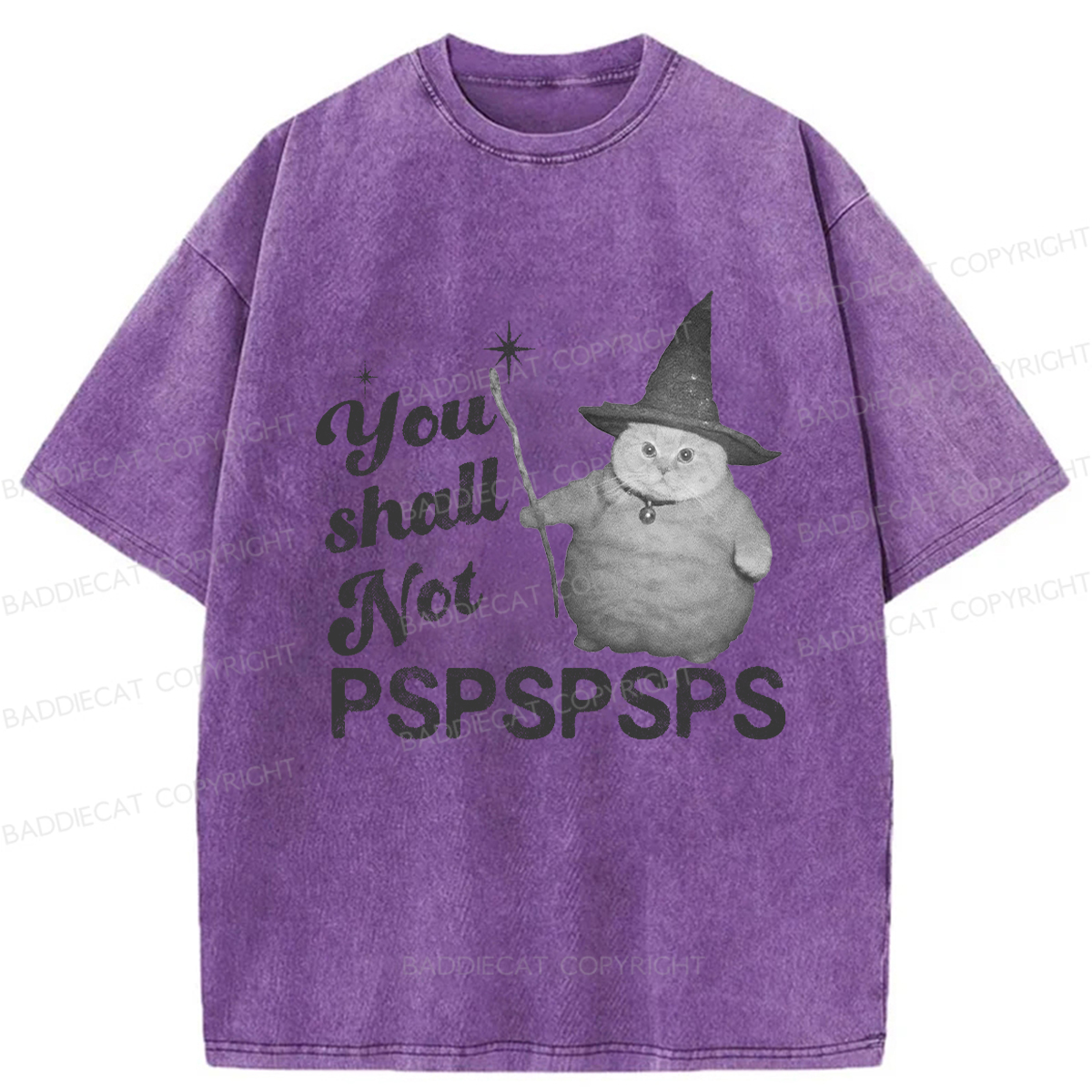 Baddiecat Magical Cat Washed T-shirt