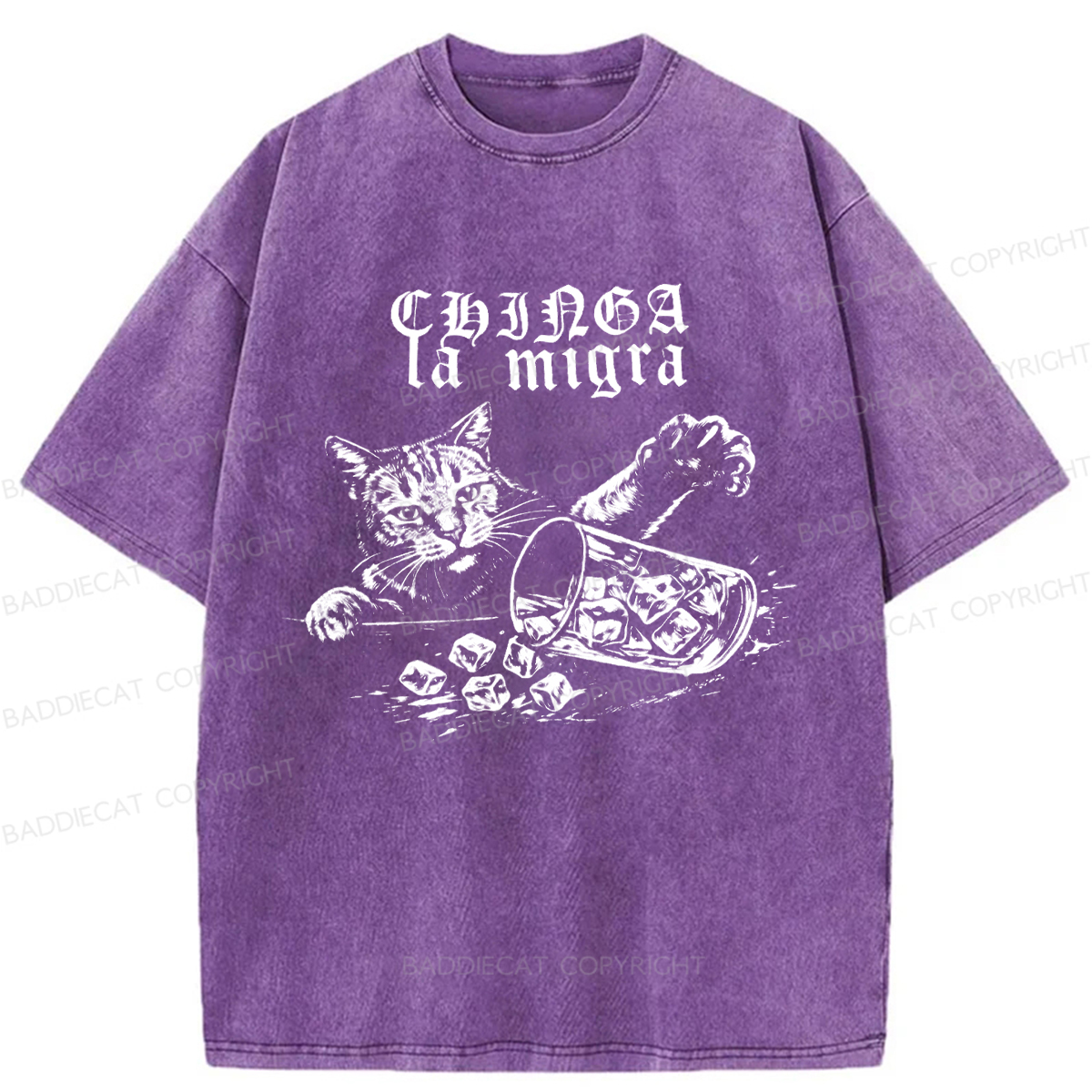 Baddiecat No Ice Cubes Washed T-shirt