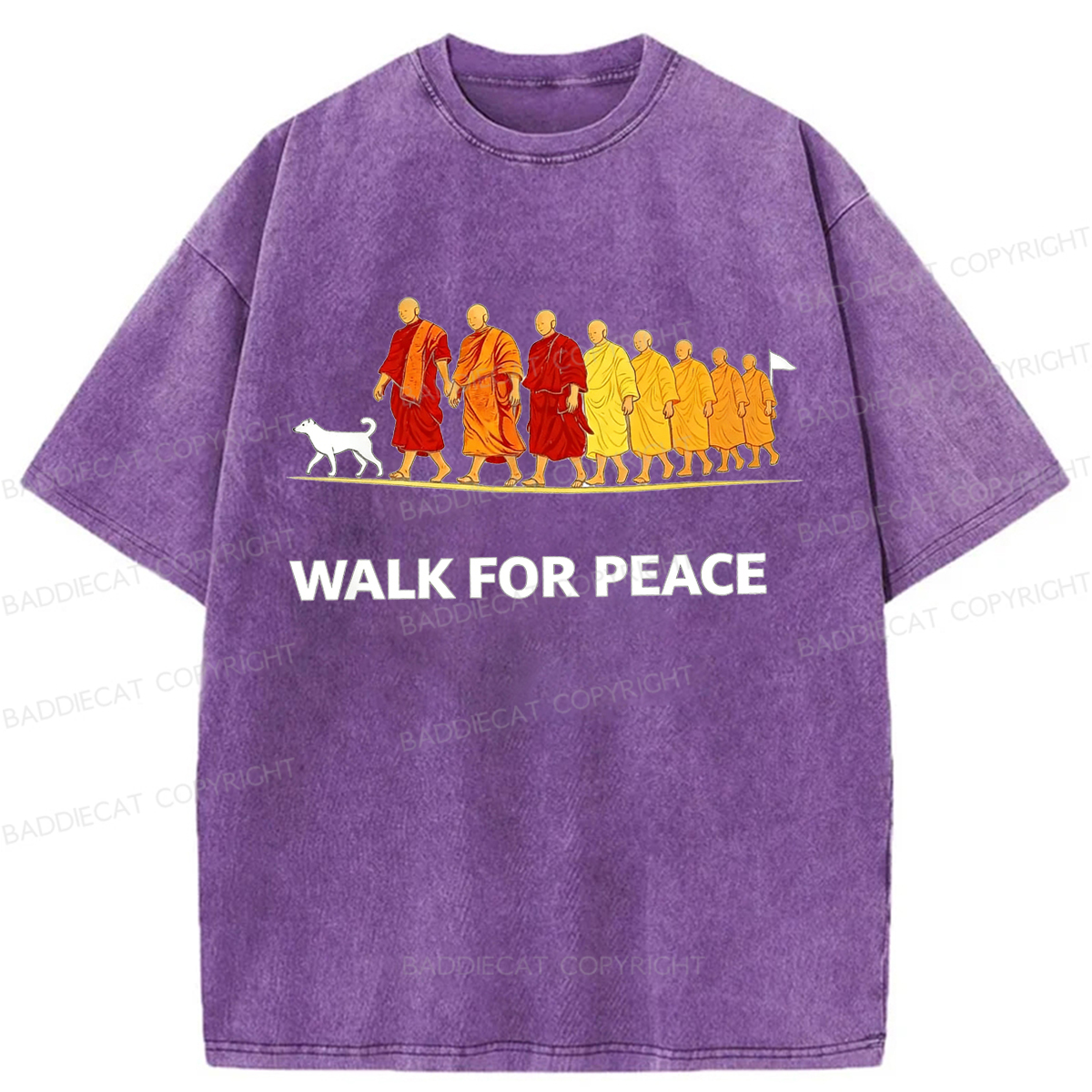 Baddiecat Walk For Peace Washed T-shirt
