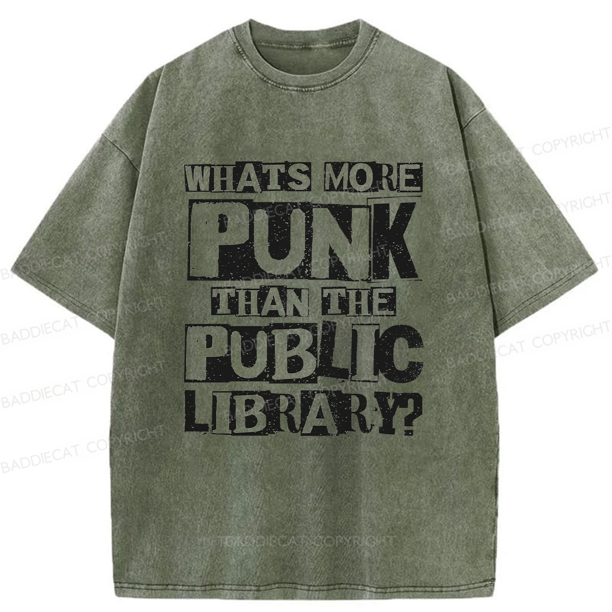 Baddiecat What's More Punk Than The Public Library Washed T-shirt