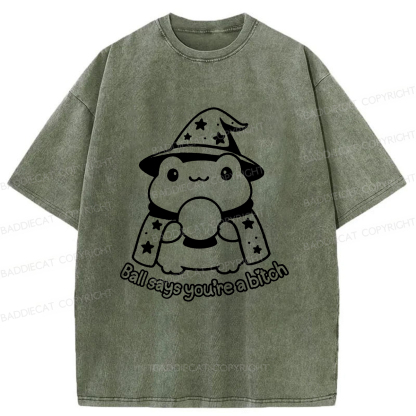 Baddiecat Naive Frog Washed T-shirt