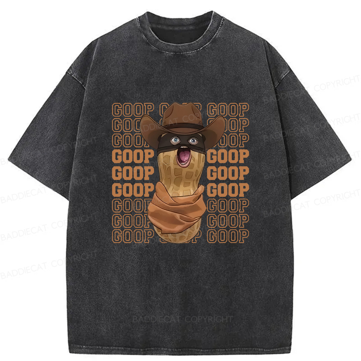 Baddiecat The Burnt Peanut GOOP Meme Washed T-shirt