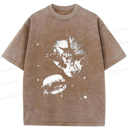 Baddiecat Cat Burger Washed T-shirt