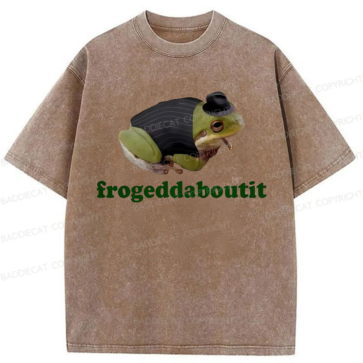 Baddiecat Frogeddaboutit Frog Washed T-shirt