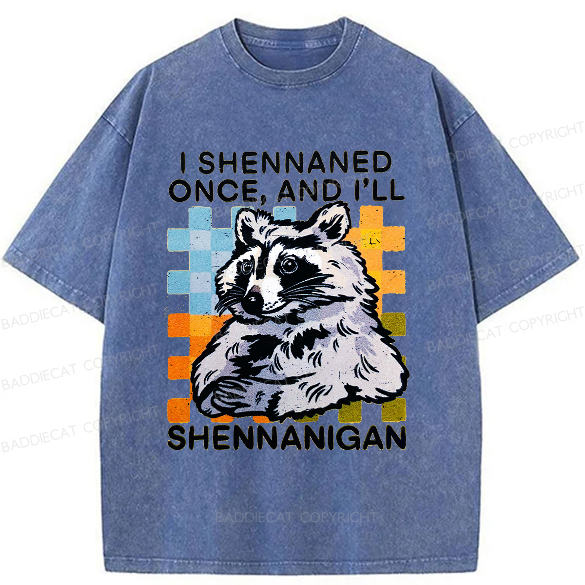 Baddiecat Mischievous Raccoon Washed T-shirt