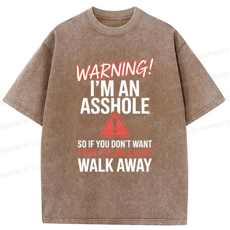 Baddiecat Anti Social Warning I'm An Asshole Washed T-shirt