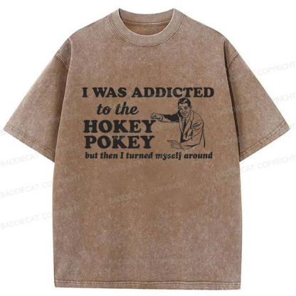 Baddiecat Hokey Pokey Funny Pun Dance Washed T-shirt