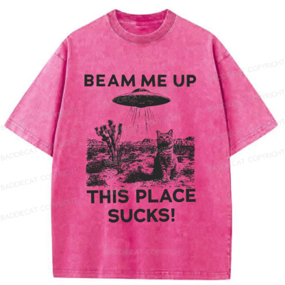 Baddiecat Cats That Escaped From Earth Washed T-shirt