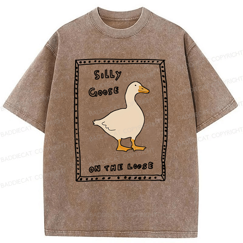 Baddiecat Silly Goose On The Loose Washed T-shirt
