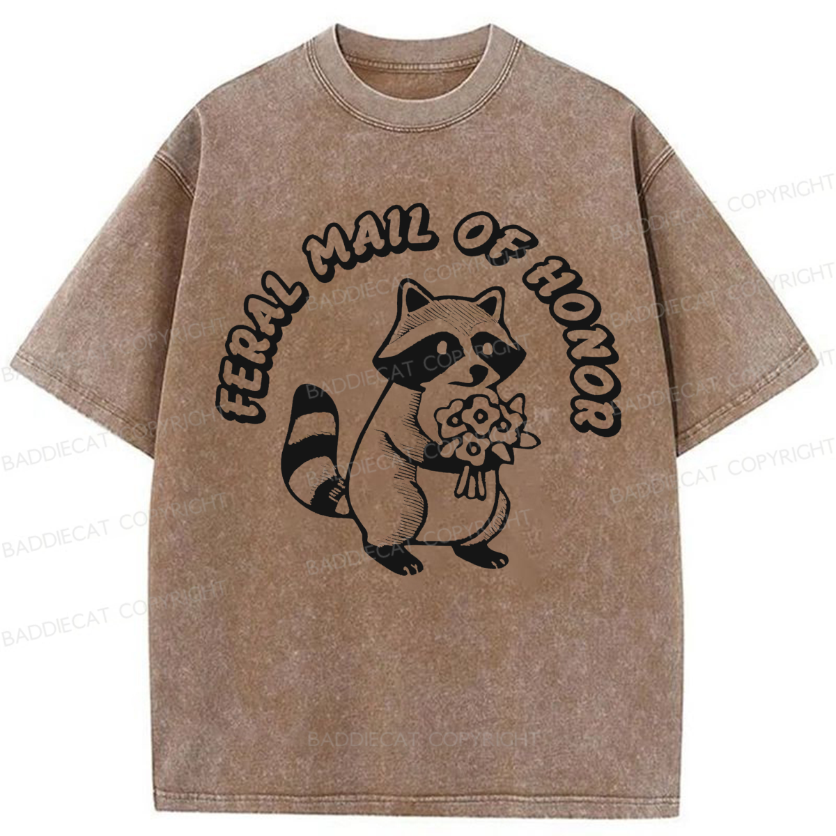 Baddiecat Feral Maid Of Honor Opossum Washed T-shirt