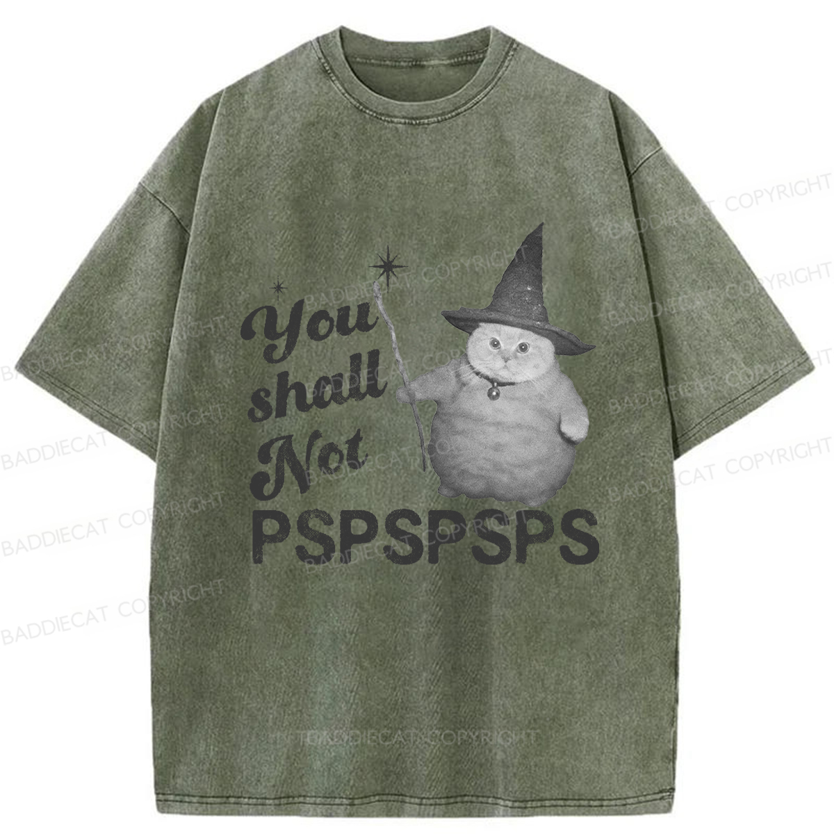 Baddiecat Magical Cat Washed T-shirt