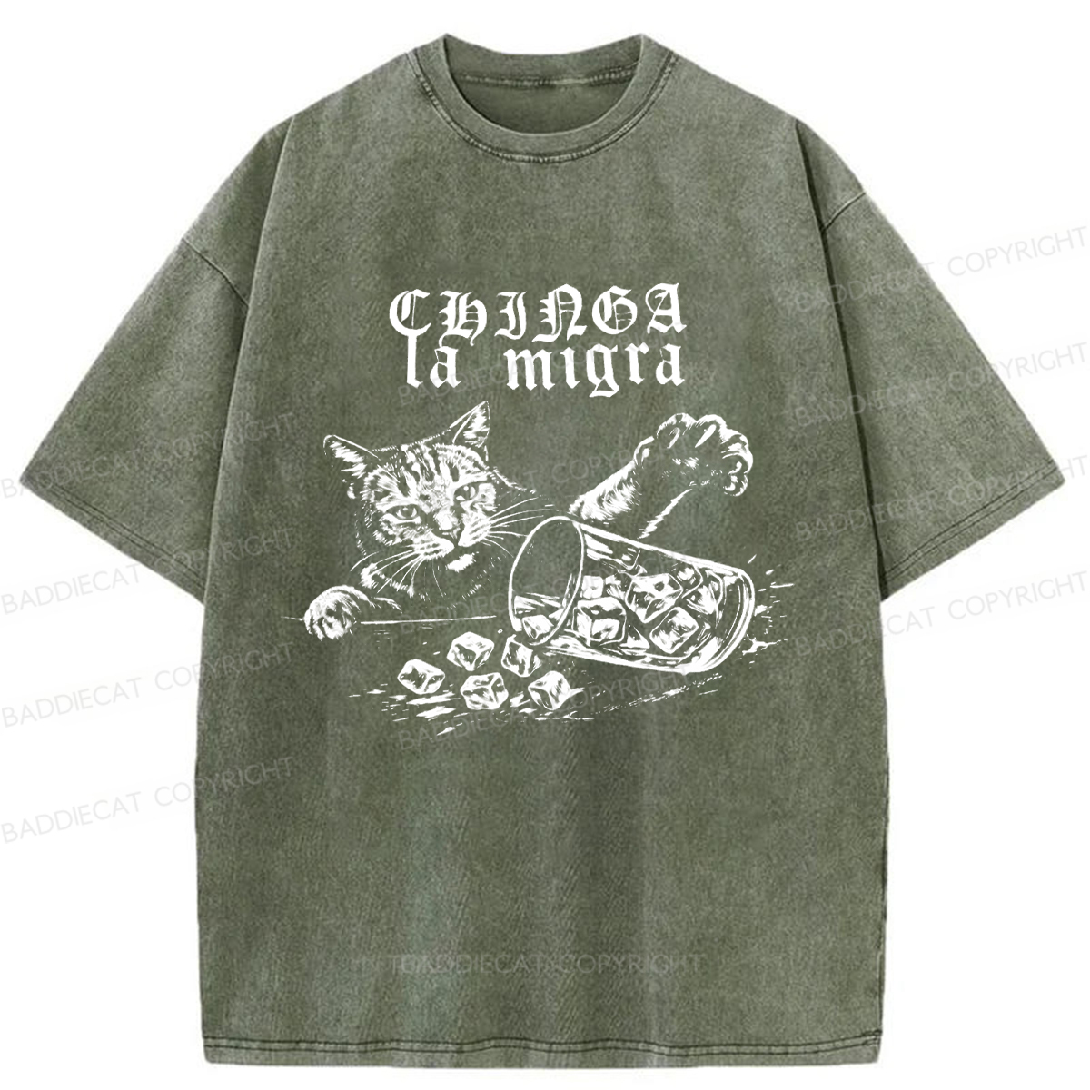 Baddiecat No Ice Cubes Washed T-shirt