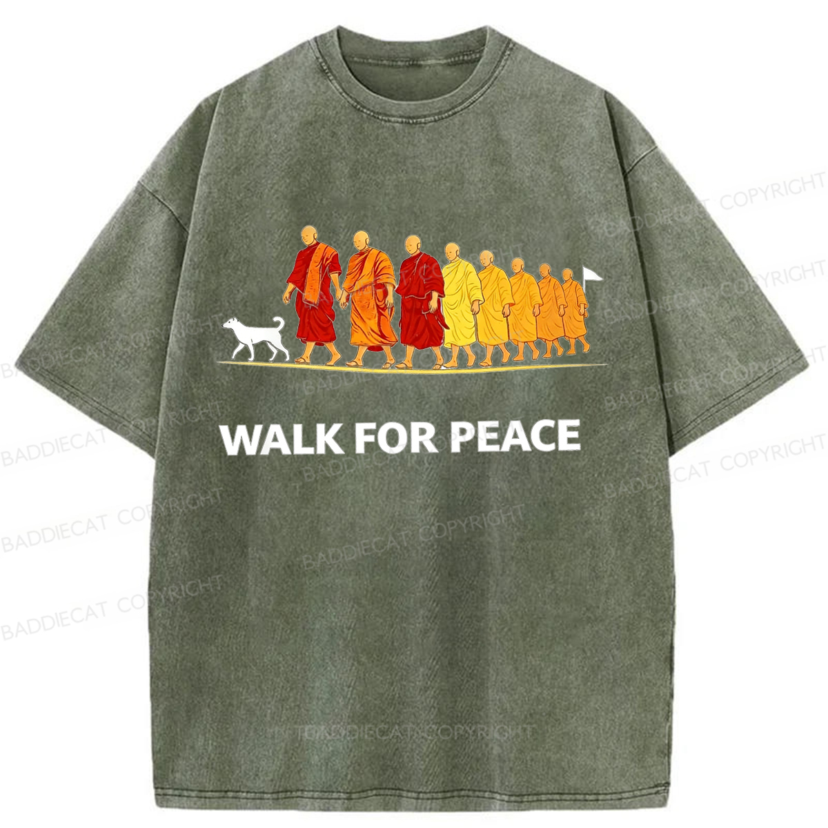 Baddiecat Walk For Peace Washed T-shirt