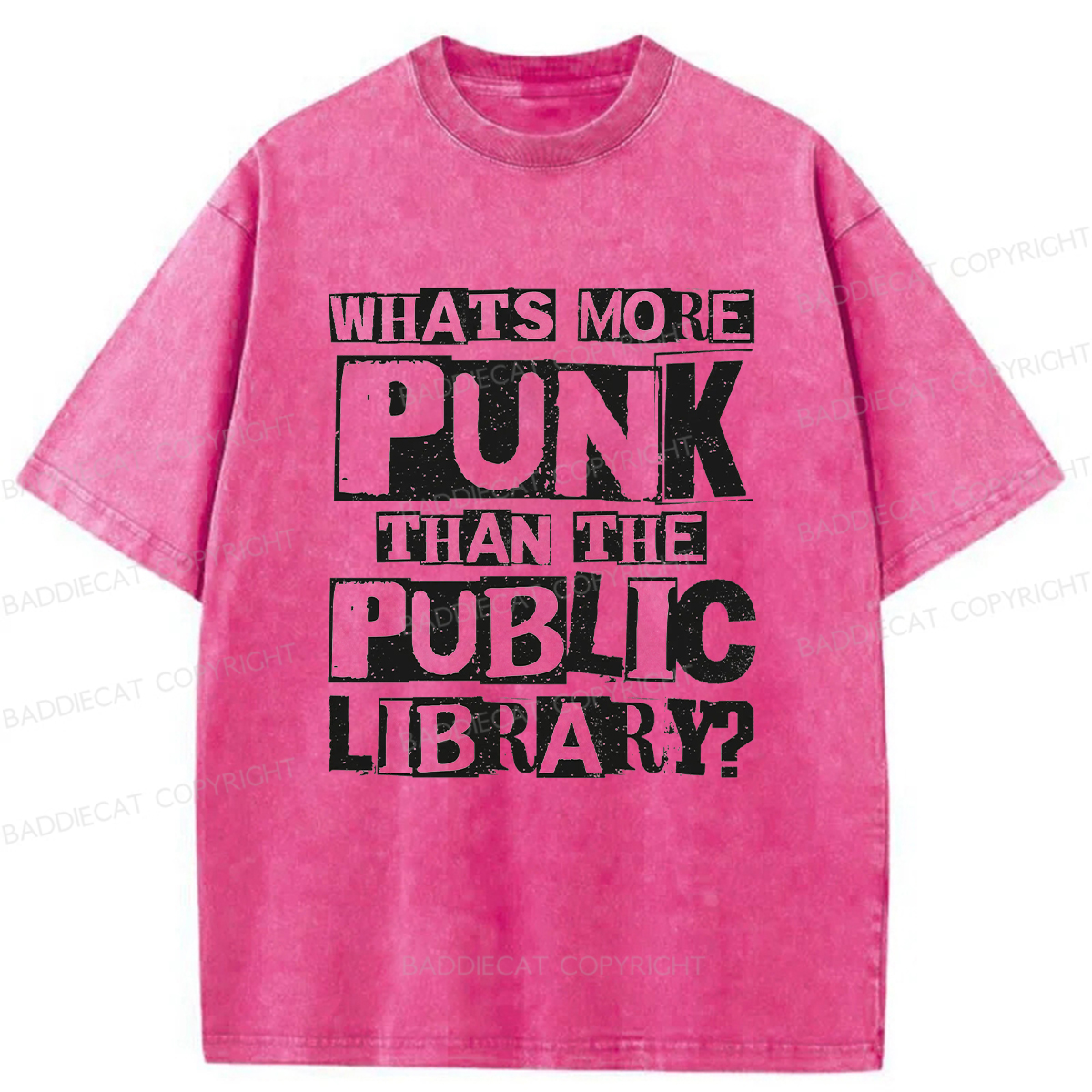 Baddiecat What's More Punk Than The Public Library Washed T-shirt